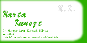 marta kunszt business card